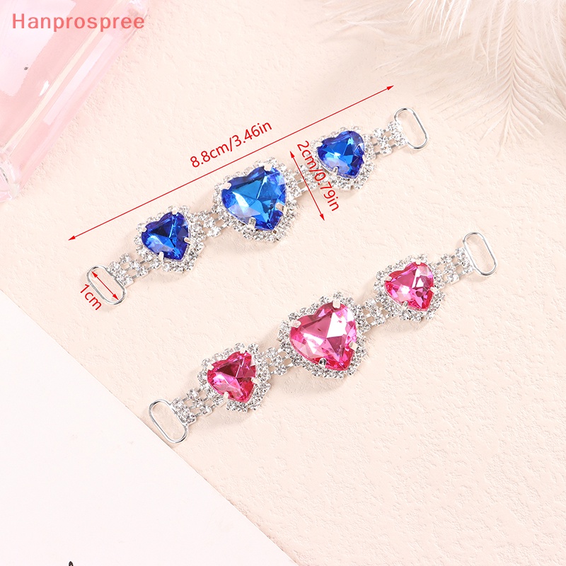 Hanprospree > 1 Khóa Dây Xích Đồng Đính Đá Acrylic Hình Trái Tim Trang Trí Quần Áo / Giày Đi Biển / Trang Trí Đám Cưới