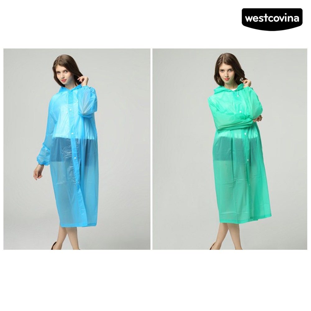 [COD]☁Áo Mưa Di Động Có Mũ Trùm Phối Nút Chống Nước Unisex