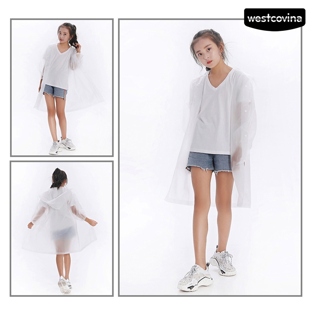 [COD]☁Áo Mưa EVA Dáng Dài Có Mũ Trùm Che Phủ Toàn Diện Dành Cho Bé Trai Gái