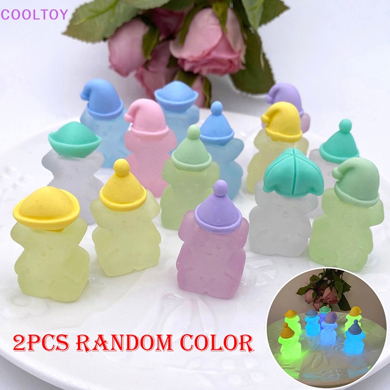 Cooltoy Set 2 Đồ trang trí Gấu Hoạt Hình Phát Sáng Trang Trí Tiểu Cảnh / Nhà Búp Bê