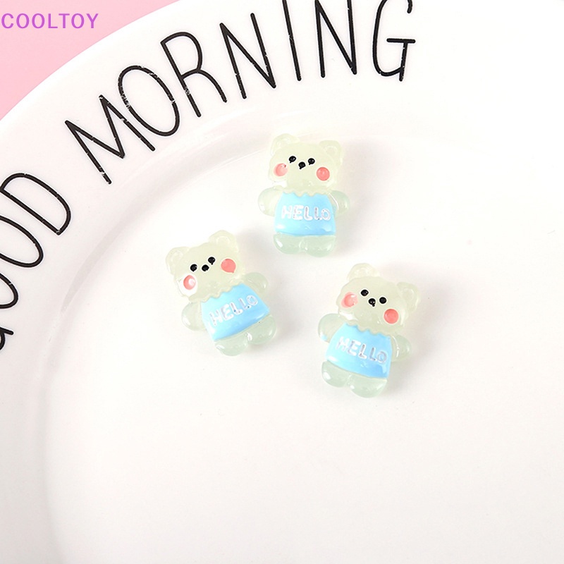 Set 2 Gấu Bông Mini Bằng Nhựa Phát Quang DIY Trang Trí Nhà Cửa