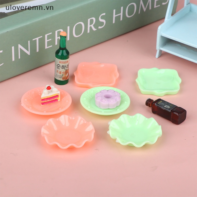 Set 3 Đĩa Tròn / Vuông Bằng Ren Trang Trí Nhà Búp Bê 1: 6