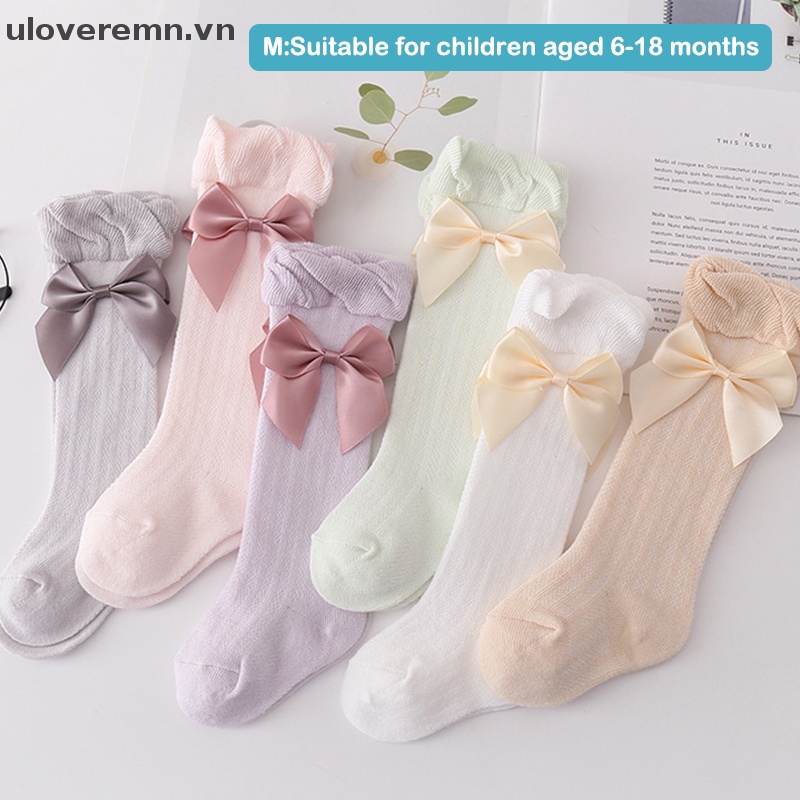 Uloveremn Đôi Tất Chống Muỗi Đính Nơ Lớn Điều Hòa Không Khí Qua Gối Kiểu Hoạt Hình Cho Bé