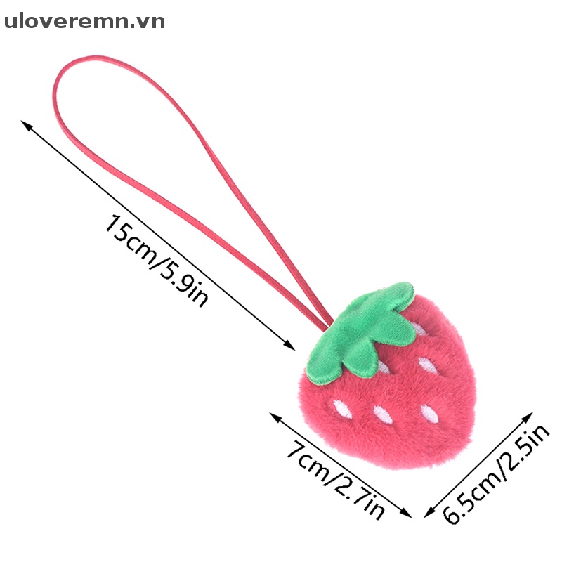 Uloveremn Nhãn Dán Tên Dạng Thú Nhồi Bông Hình Gấu Dâu Hoạt Hình Chống Thất Lạc Trang Trí Túi Xách