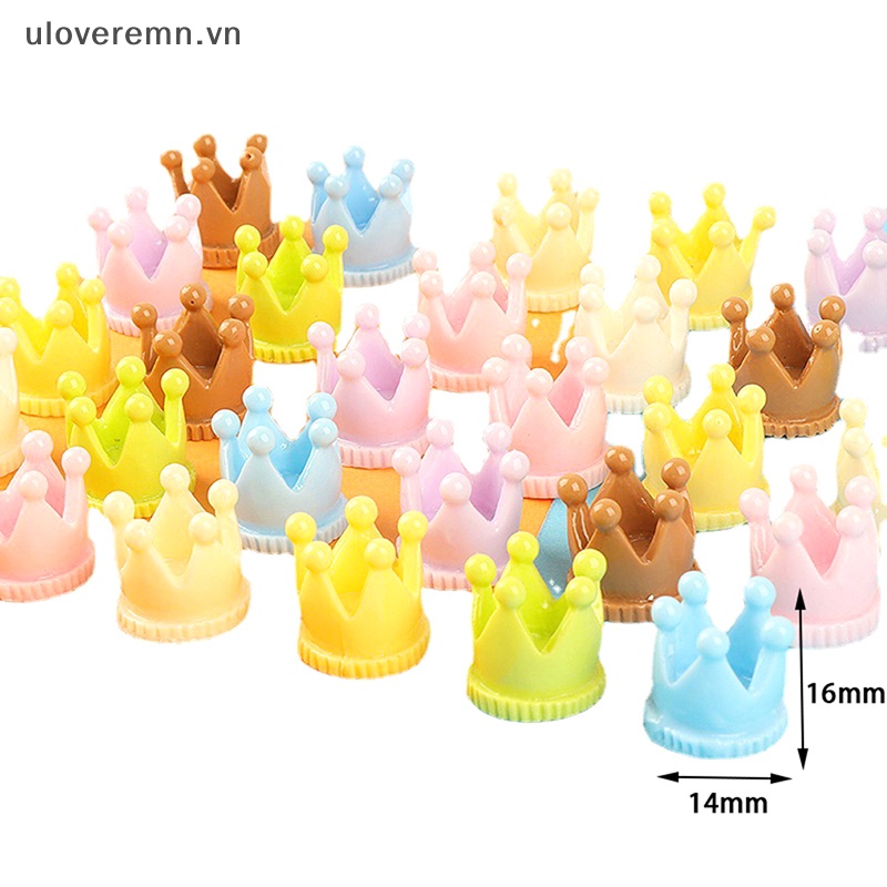 Set 10 Mặt Vòng cổ Nhựa Hình Vương Miện Ch Resin Làm Trang Sức