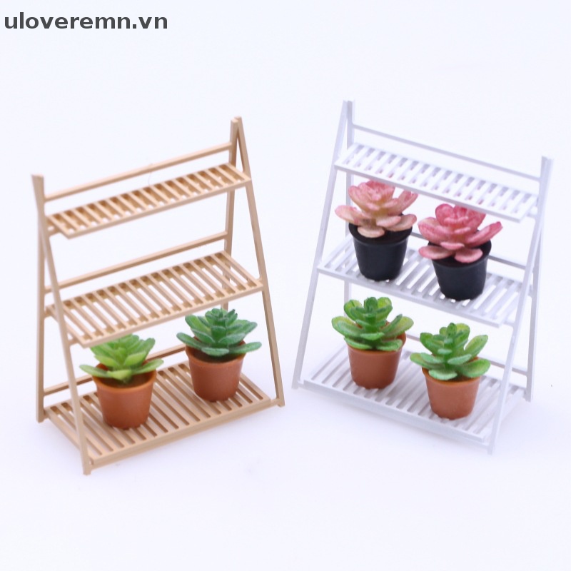 Uloveremn Bộ Chậu Hoa Mini Bằng Nhựa Cho Nhà Búp Bê Cấp Độ