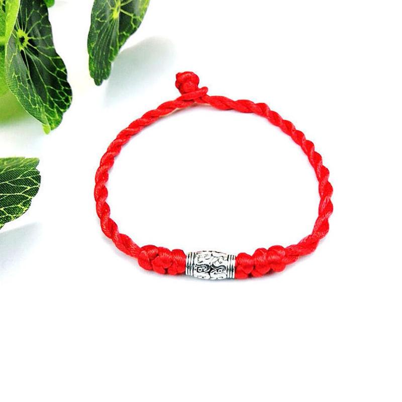 Vòng Tay Dây Thừng Màu Đỏ May Mắn Thời Trang Cho Nam S4J9
