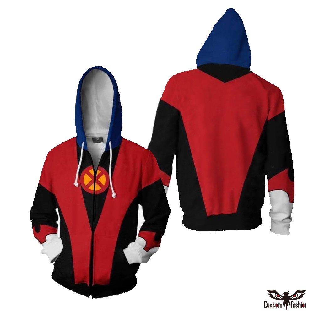 Áo Khoác Hoodie Tay Dài Có Khóa Kéo Hóa Trang Wolverine 3D Phong Cách Đường Phố Cho Nam