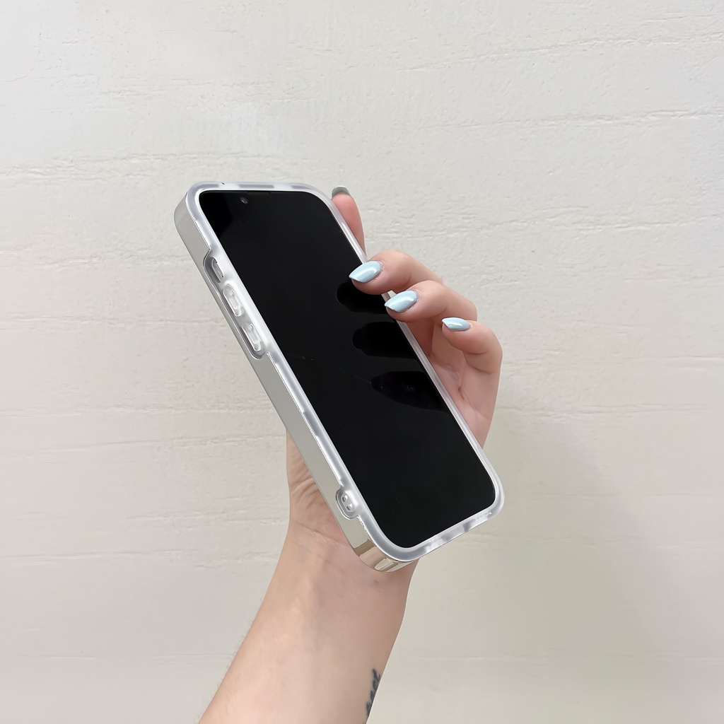 Ốp Điện Thoại IMD Hai Mặt Chống Sốc Viền Mạ Màu Cầu Vồng Cho IPhone 14 13 12 11 Pro Max