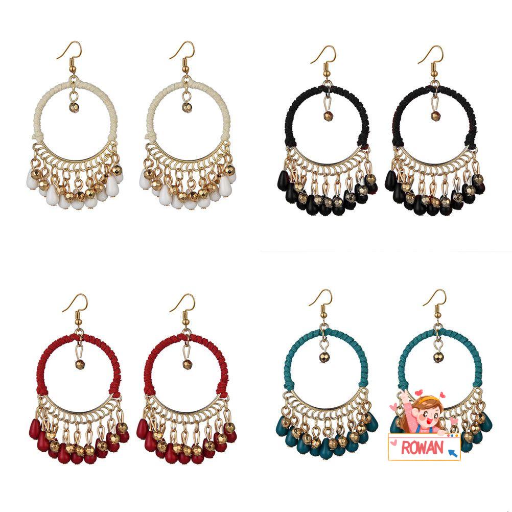 Khuyên Tai Vòng Tròn Lủng Lẳng Xỏ Lỗ Phong Cách Bohemia