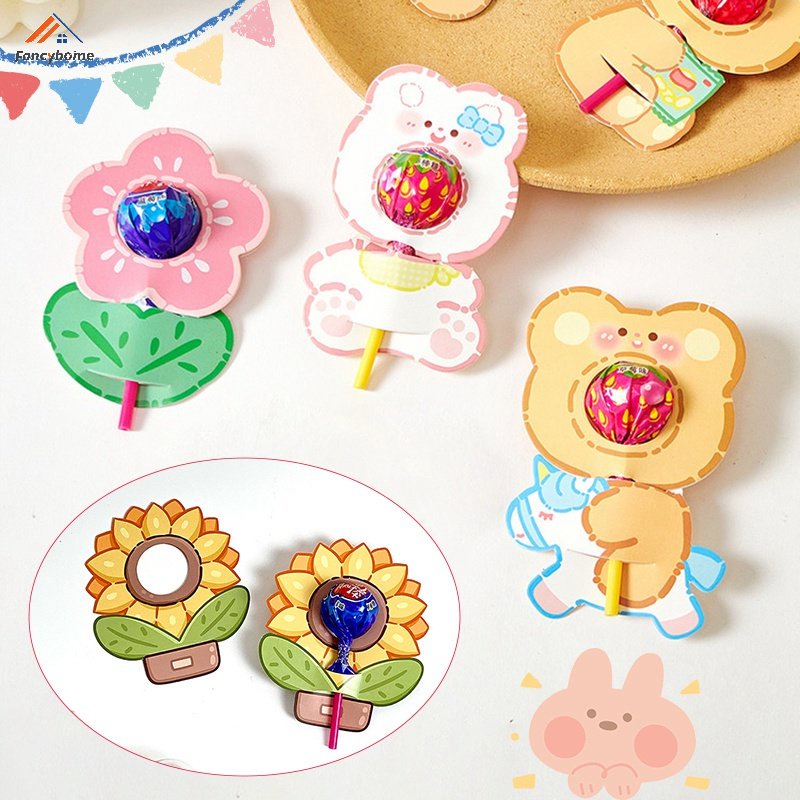 1 Set 20 Thẻ Giấy In Hình Kẹo Lolipop Trang Trí Tiệc Giá Đỡ