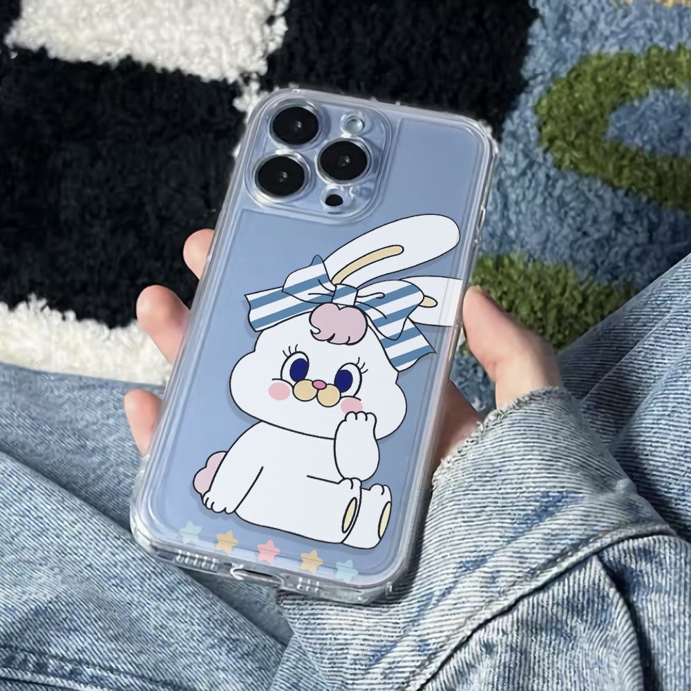 ✅Ốp Điện Thoại Dẻo Họa Tiết Hoạt Hình Thỏ Dễ Thương Chống Sốc Cho iPhone12 KKZH plus78 14pro13 6Inmax11