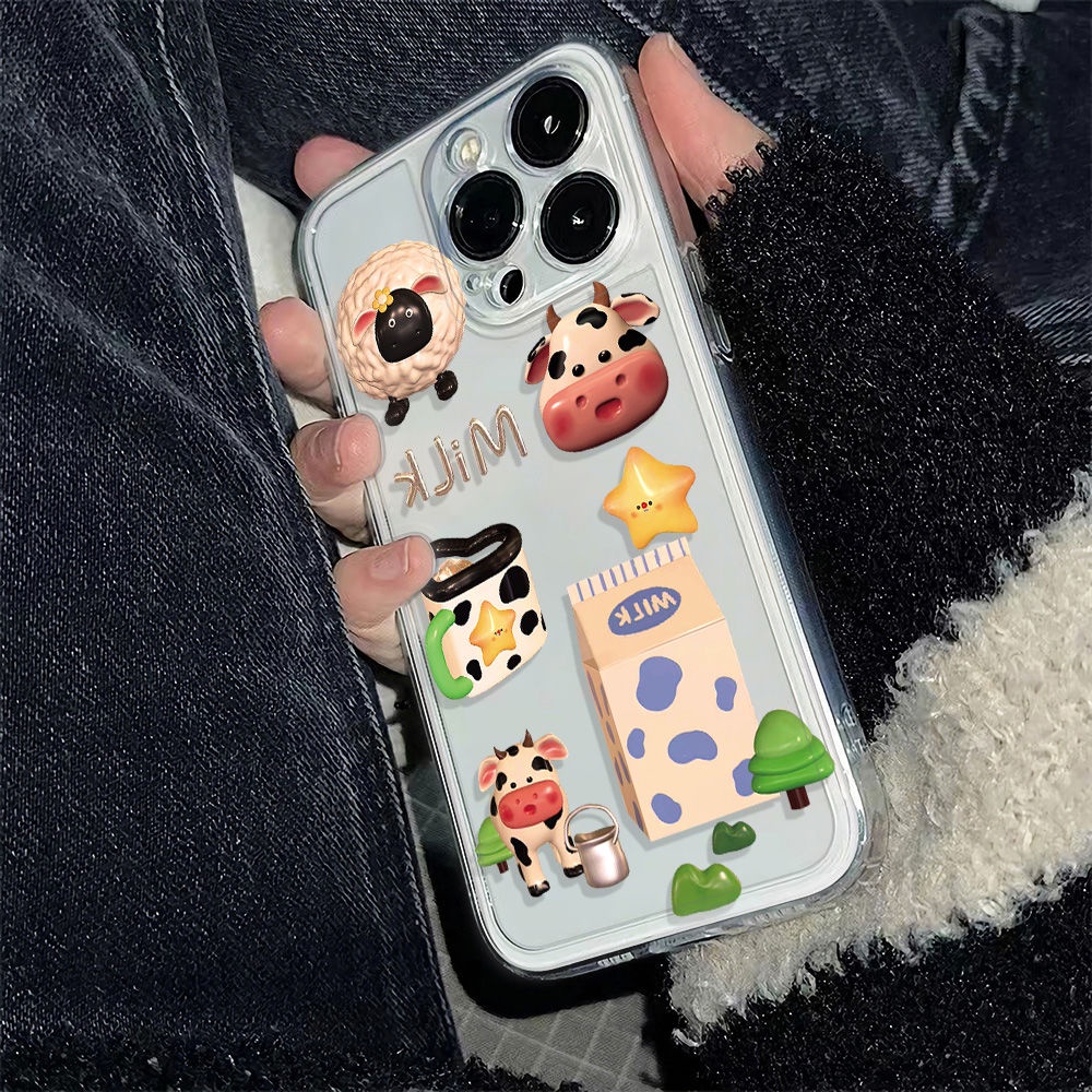 ✅Ốp Điện Thoại Mềm Chống Sốc Họa Tiết Cây Bò Sữa Cho Apple Iphone 13iPhone1278max 6In14Pro plus11 CGZ1