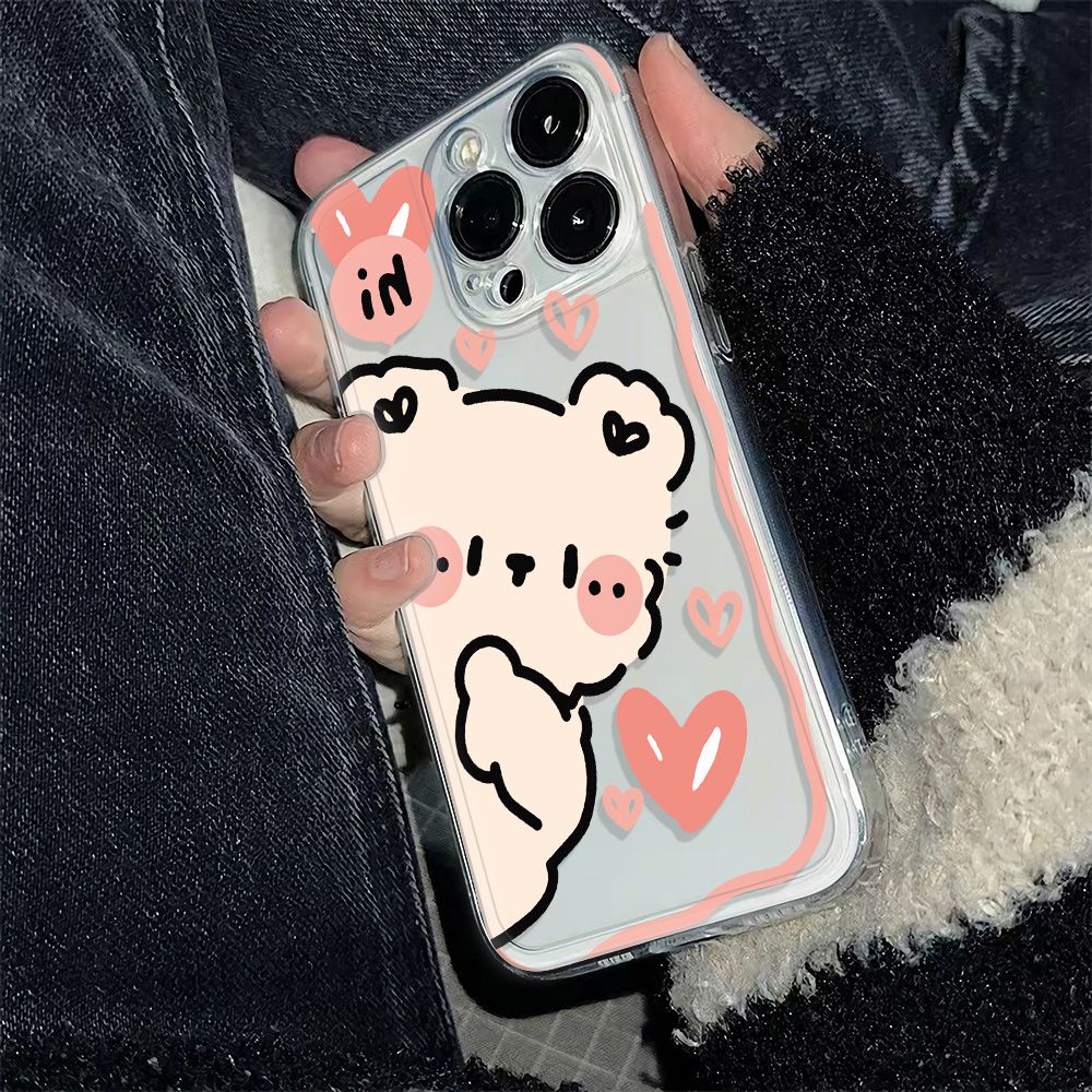 ✅Ốp Điện Thoại Mềm Chống Sốc In Hình Gấu 6In13 Phong Cách Đơn Giản Cho Apple 78max14pro iPhone12plus 11