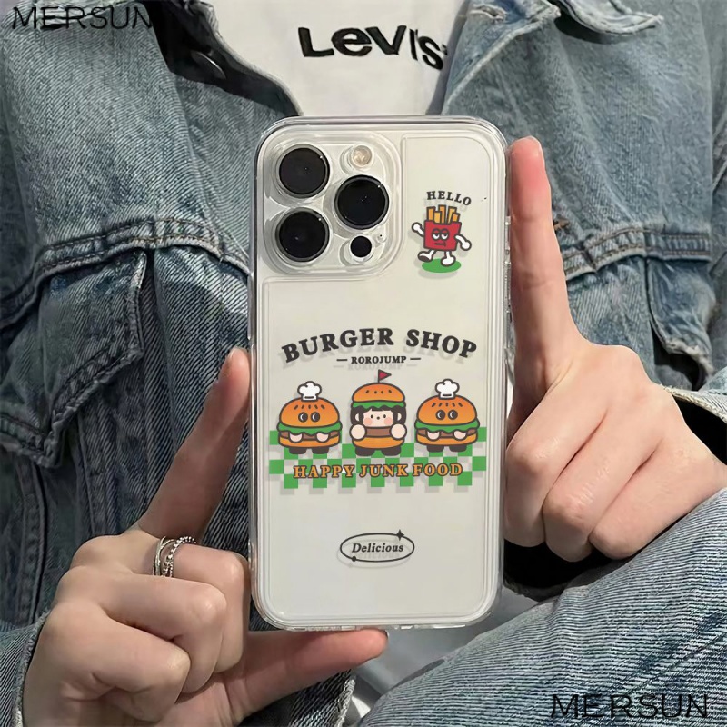 ✅Ốp Điện Thoại Dẻo Họa Tiết Hoạt Hình Burger 1311 Dễ Thương Chống Sốc Cho iPhone12plus14promax6ins 78