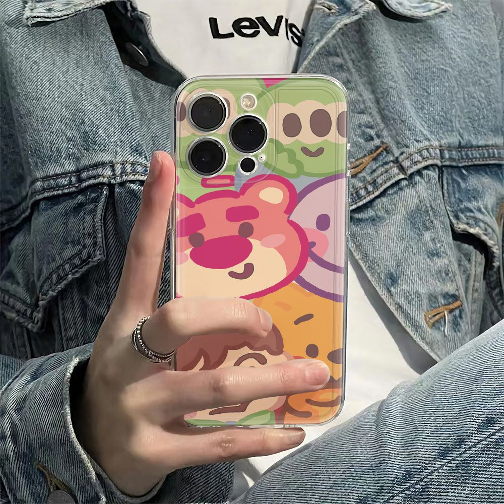 ✅Ốp Điện Thoại Mềm Chống Sốc Hình Gấu Và Dâu Tây Cho Iphone12 Plus14Pro11136In 78max