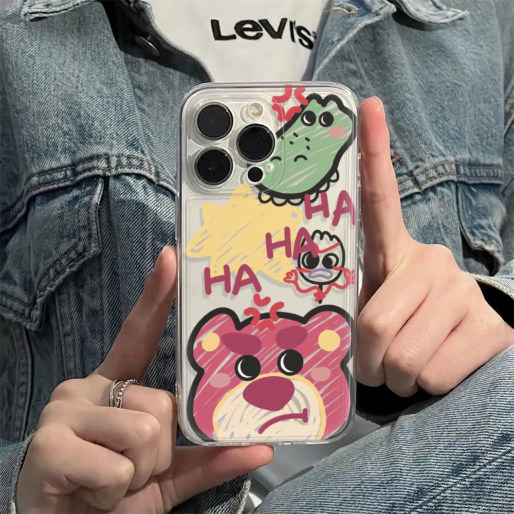 ✅Ốp Điện Thoại Mềm Chống Sốc In Hình Gấu Và Dâu Tây Xinh Xắn Cho iPhone 6S Plus 7814121113Ốp Điện Thoại Đơn Giản Cho max M8XL