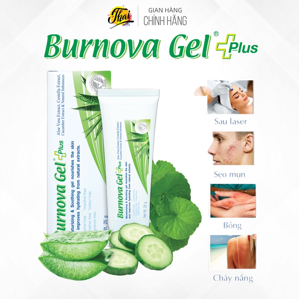 Tuýp làm mát, dịu vết bỏng Burnova Gel Plus Thái Lan