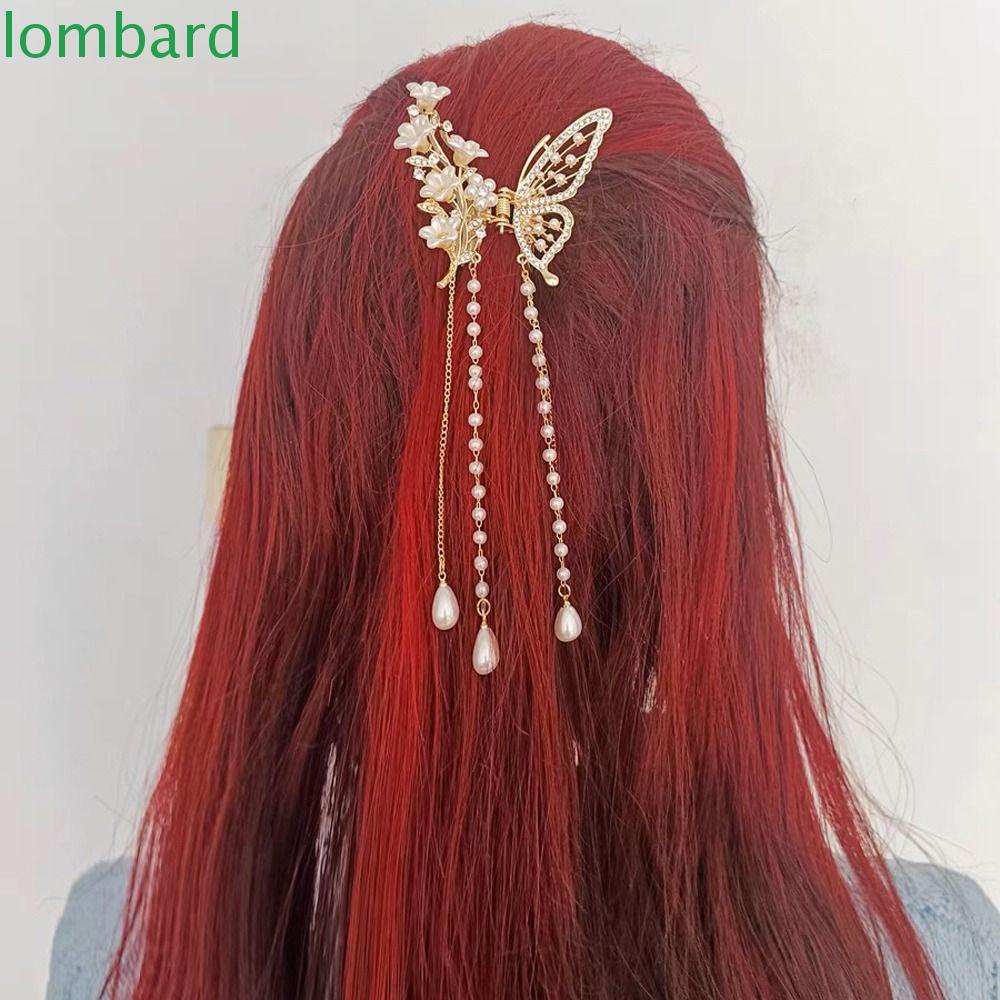 Kẹp Tóc Càng Cua Cỡ Lớn Đính Tua Rua Phong Cách Hàn Quốc Thanh Lịch