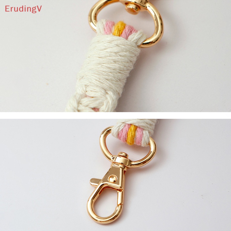 [ErudingV] Móc Khóa Xe Hơi Dệt Thủ Công Đính Hoa Cúc Tua Rua Phong Cách Bohemian [Mới]