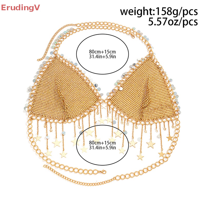 [ErudingV] Áo Crop Top Dây Tua Rua Đính Đá Lấp Lánh Trang Trí Lưng Trần Gợi Cảm Đi Tiệc Tùng Lễ Hội Cho Nữ [Mới]