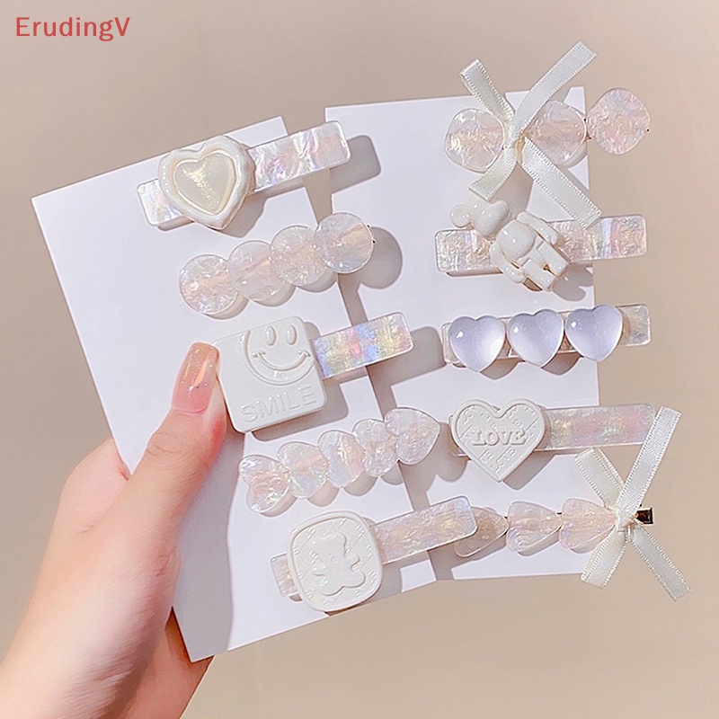 [ErudingV] Kẹp Tóc Trang Trí Hình Học Trái Tim Acetate Thanh Lịch Ngọt Ngào Cho Nữ [Mới]
