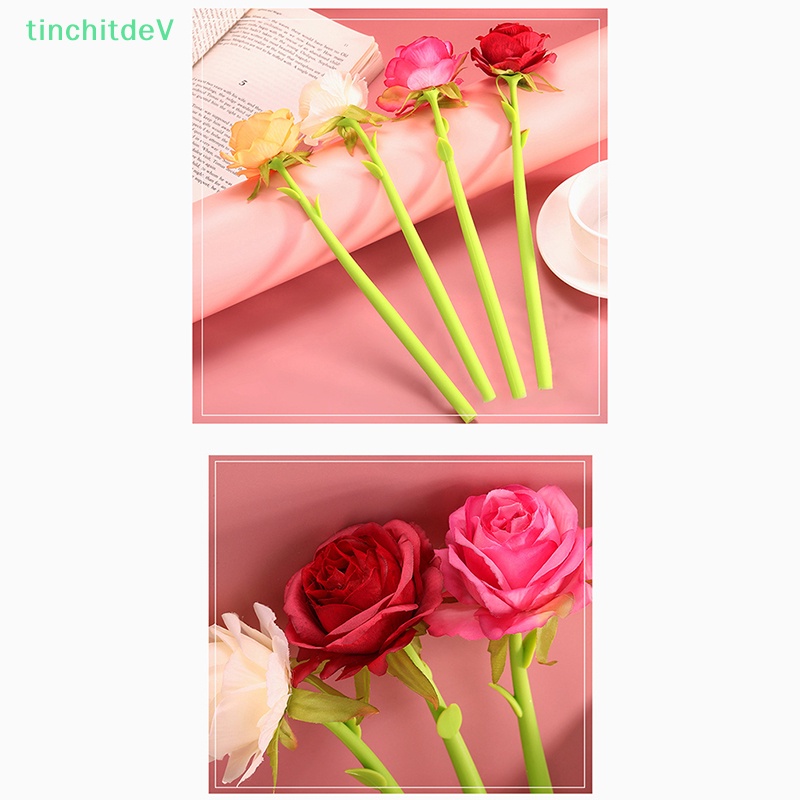 1 Cây Bút Bi Ngòi 0.5mm Bằng Silicon Hình Hoa Hồng Dễ Thương