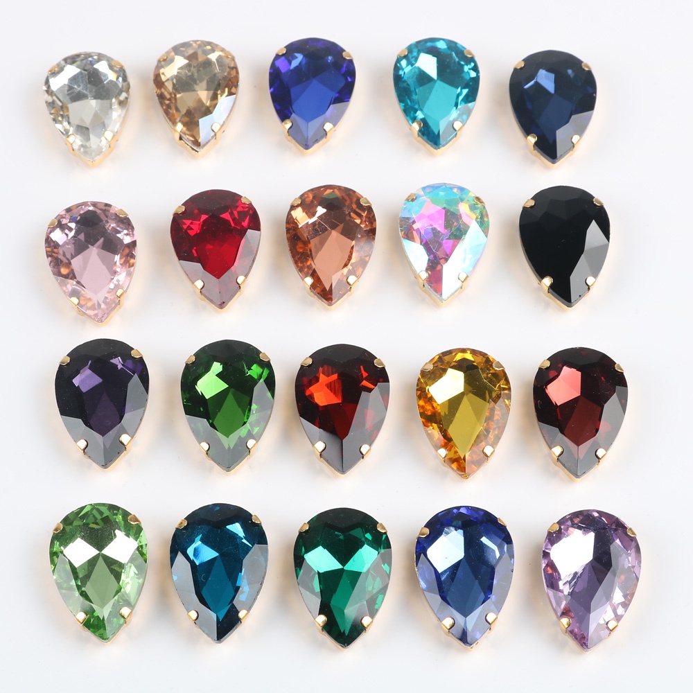 1 Viên Đá Pha Lê Giọt Nước Pha Lê Giả Thêu Thủ Công Cho Giày / Túi Xách Đám Cưới DIY