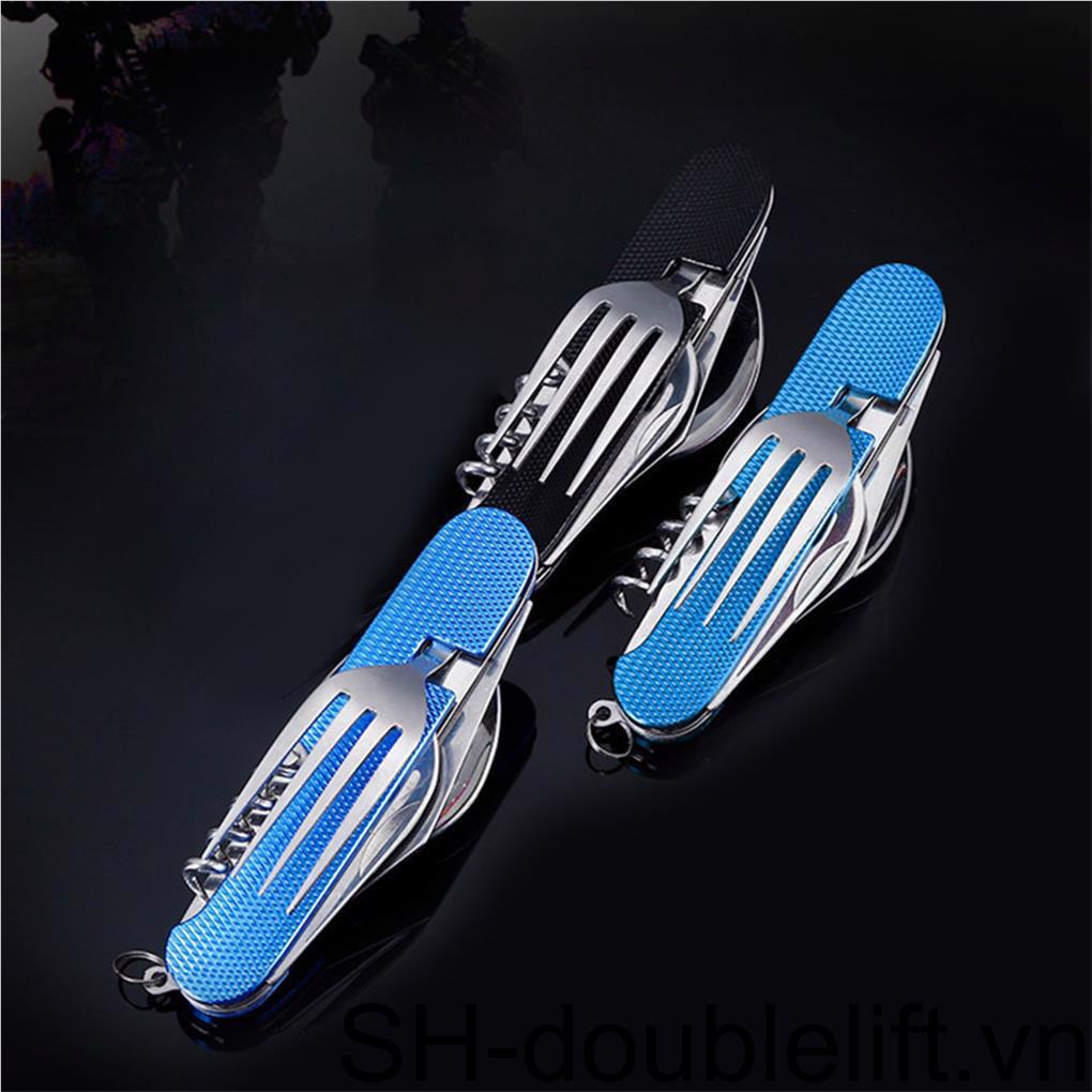 Bộ Muỗng Nĩa Bằng Thép Không Gỉ Có Thể Tháo Rời Tiện Dụng Mang Theo Du Lịch Cắm Trại