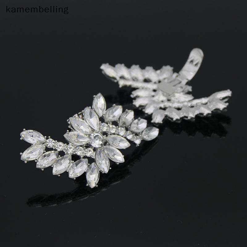 Kamembelling 1 Kẹp Đính Đá Pha Lê Lấp Lánh Trang Trí Giày Cao Gót Có Thể Tháo Rời Cho Cô Dâu