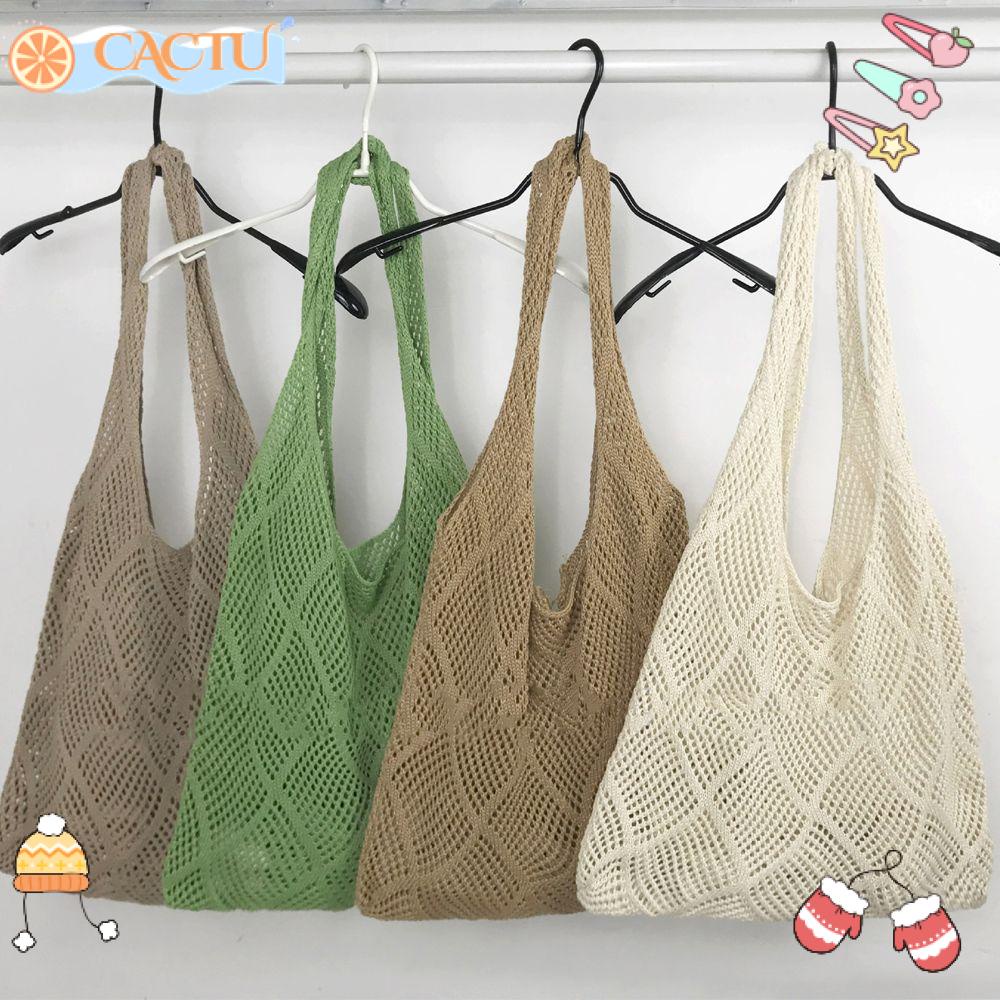 Túi Đeo Vai Đan Len Khoét Rỗng Sức Chứa Lớn Cho Nữ