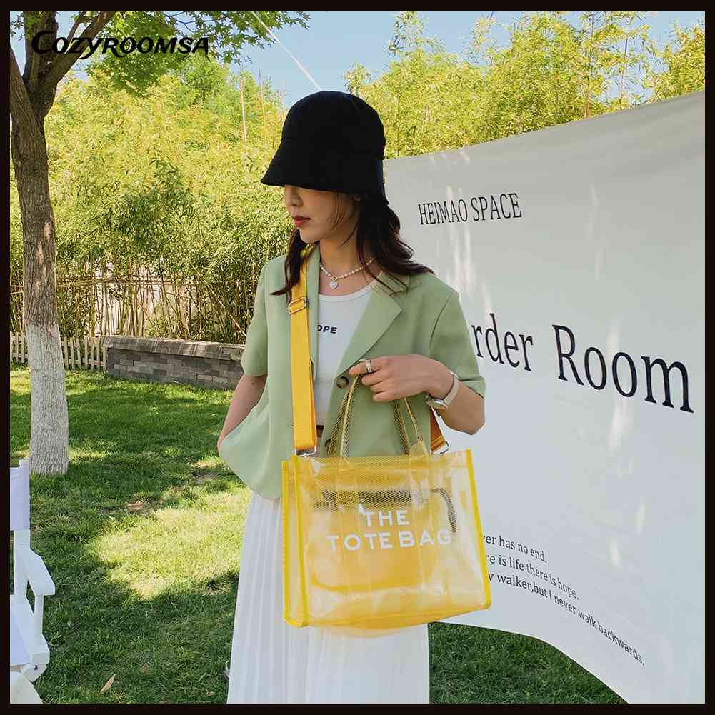 Túi Đeo Chéo Trong Suốt In Chữ Thời Trang Cho Nữ