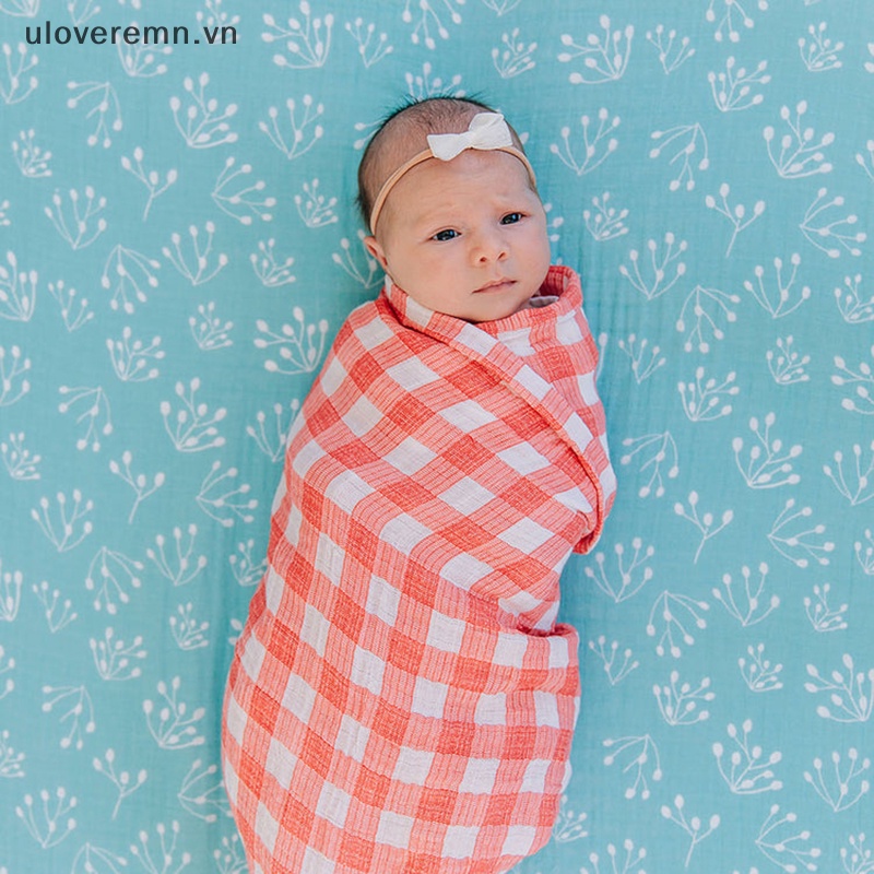 Chăn Quấn Em Bé Bằng Cotton Muslin Hàng Mới Sinh