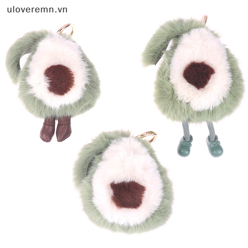 Uloveremn Móc Khóa Lông Chồn Hình Quả Bơ Lông Xù Đáng Yêu Dành Cho Nữ