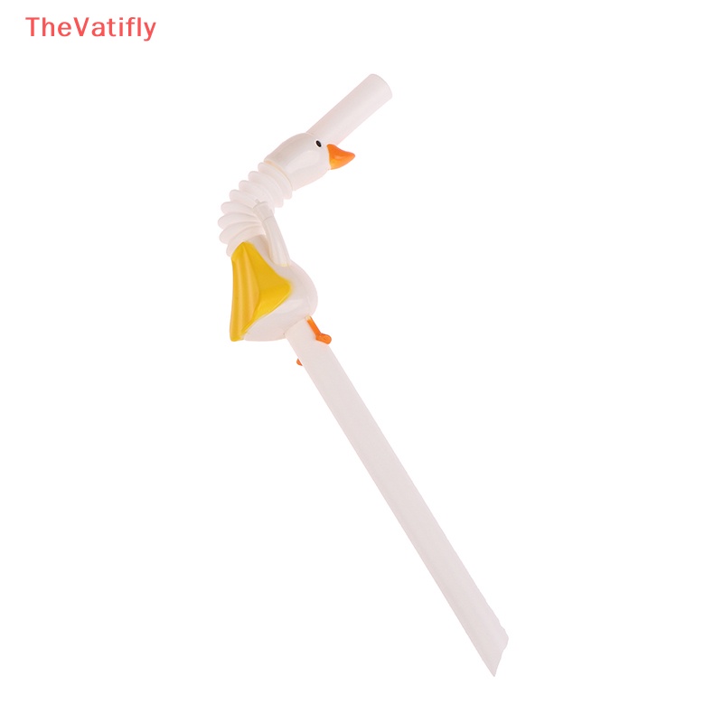 [Thevalifly] 1 Ống Hút Lông Ngỗng Dài Thời Trang Có Thể Tái Sử Dụng Đường Kính Lớn