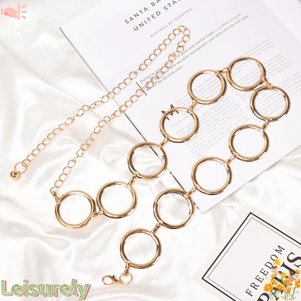 Thắt Lưng Dây Xích Kim Loại Tròn Thời Trang Cho Nữ