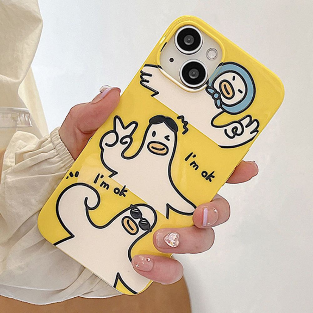 Ốp Điện Thoại Họa Tiết Vịt Đeo Kính Mát Cho IPhone 14 Pro Max 13 12 11 Pro Max XS XR 7 8 Plus