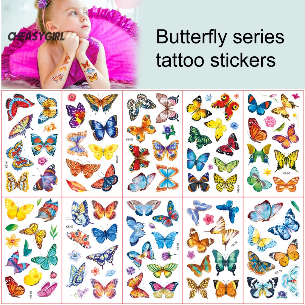 Set 10 Hình Xăm Dán Tạm Thời Không Gây Kích Ứng Có Thể Tháo Rời