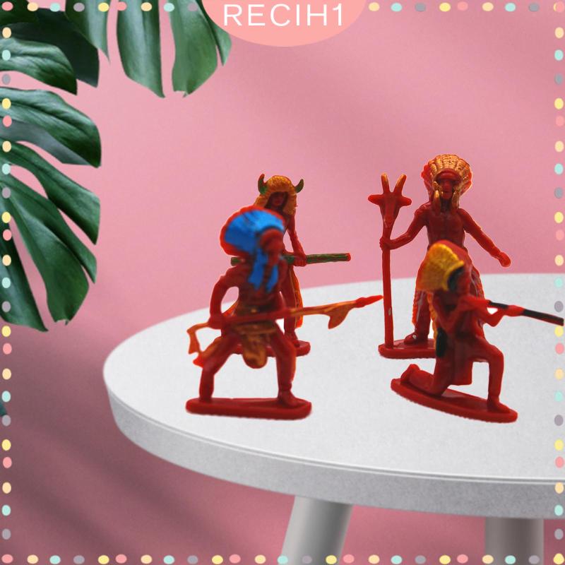 Bộ 4 Mô Hình Cao Bồi Dùng Trang Trí Tiểu Cảnh