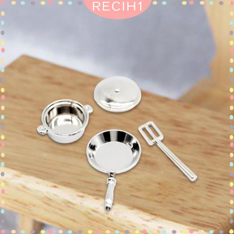 Set 4 Dụng Cụ Nấu Ăn Tỉ Lệ 1 / 12 Trang Trí Nhà Búp Bê