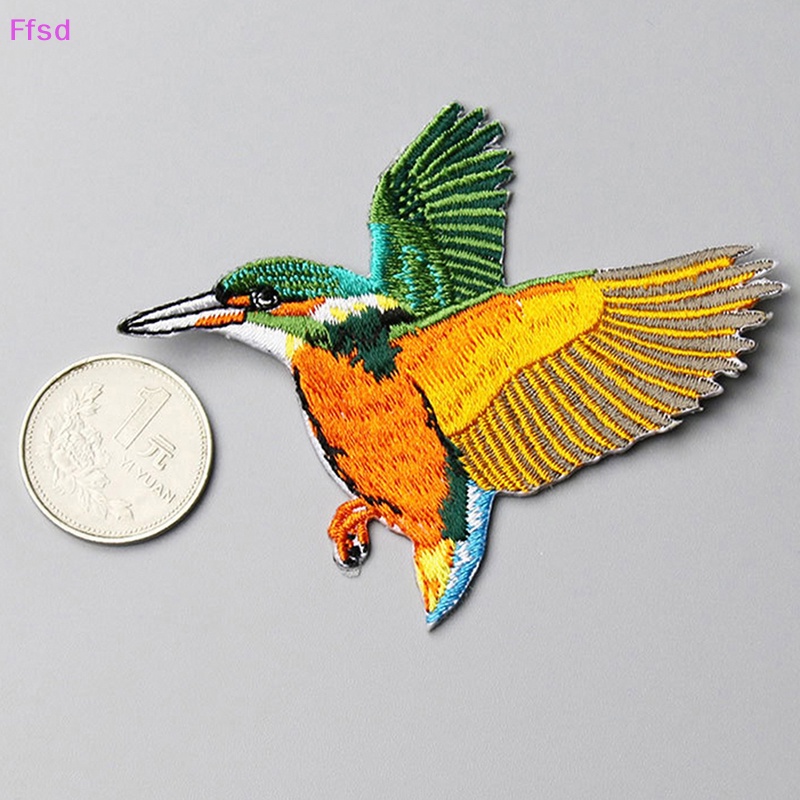 1 Cặp Sticker Ủi Thêu Hình Chim Phong Cách Vintage