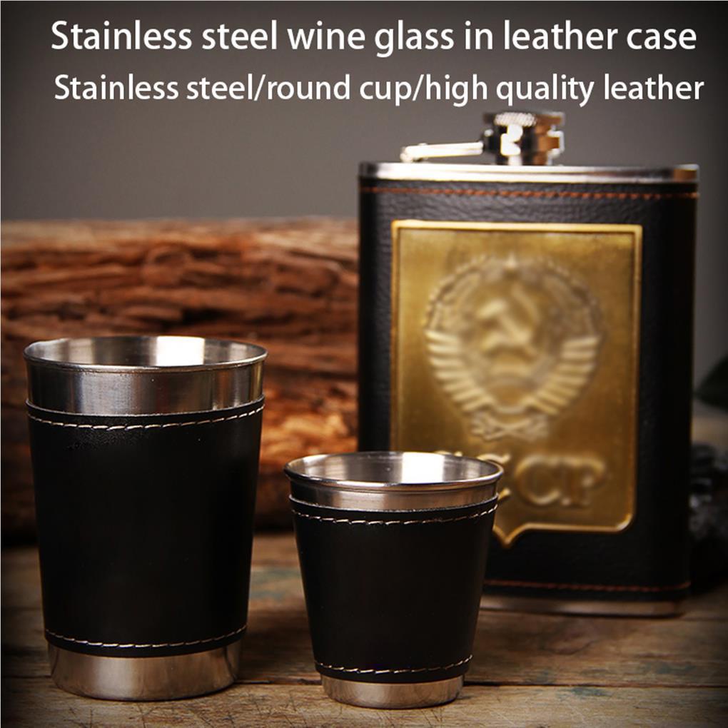 Bộ Cốc Uống Rượu / Bia 70ml Bằng Thép Không Gỉ Tiện Dụng Mang Theo Du Lịch / Dã Ngoại