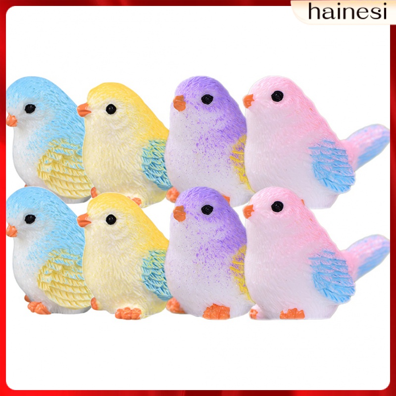 Set 8 Tượng Chim Gõ Kiến Bằng Nhựa Dùng Để Trang Trí Tiểu Cảnh