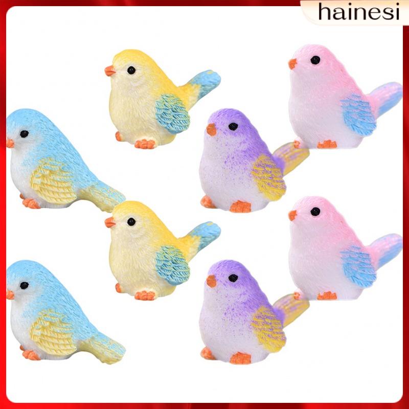 Set 8 Tượng Chim Gõ Kiến Bằng Nhựa Dùng Để Trang Trí Tiểu Cảnh