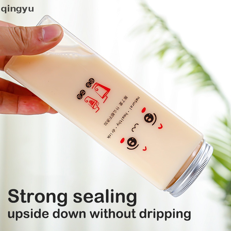 Cốc Uống Trà Sữa Hình Vuông 500ml In Họa Tiết Hoạt Hình Dễ Thương Dùng Một Lần