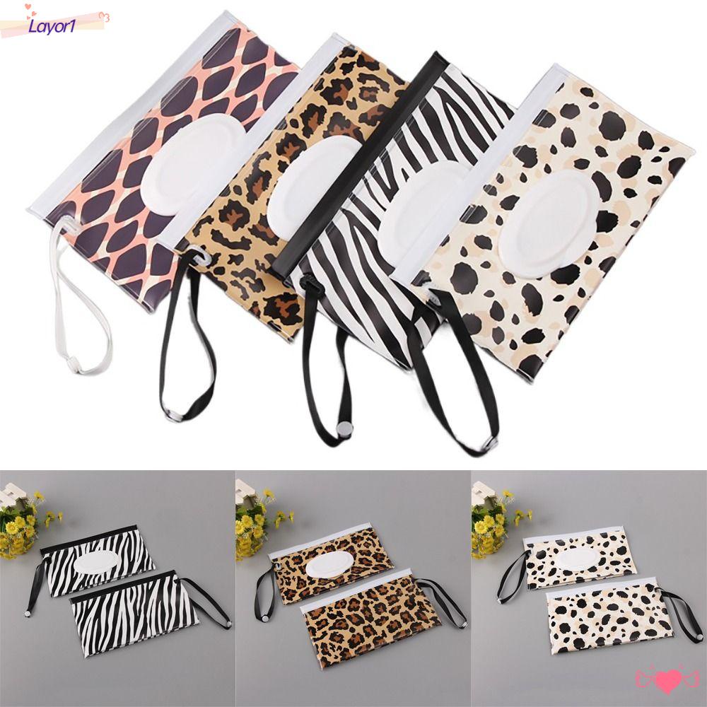 Túi Đựng Khăn Ướt LAYOR1 Thiết Kế Nắp Lật Dễ Thương Dùng Ngoài Trời Cho Bé Ốp