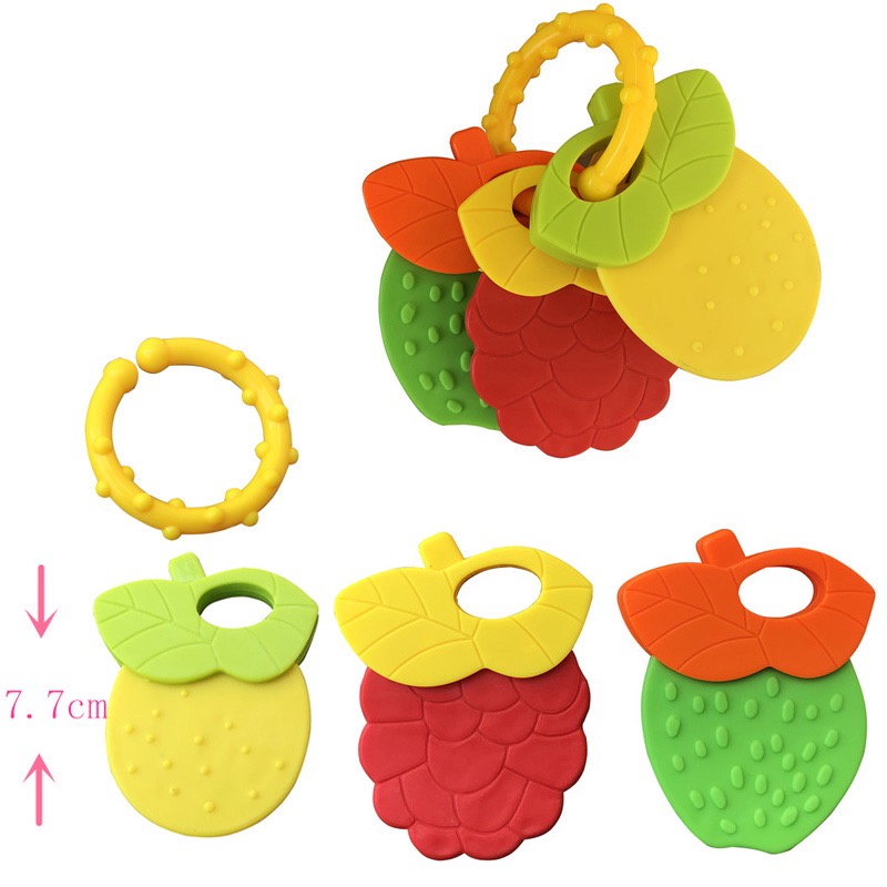 Đồ Chơi Ngậm Nướu Hình Trái Cây Bằng Silicone Dành Cho Trẻ Em