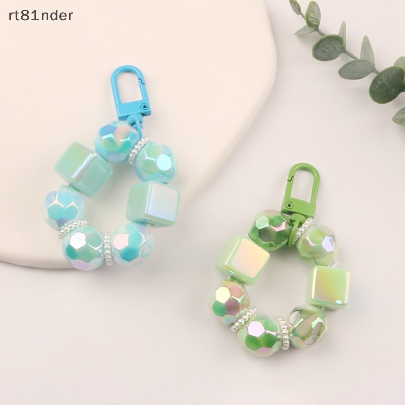 Rt Móc Chìa Khóa Hạt Tròn Nhỏ Màu Trơn Họa Tiết Hoạt Hình Dễ Thương