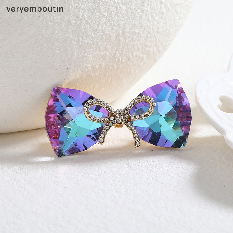 Ghim Cài Áo Hình Nơ Đính Đá Pha Lê / Ngọc Trai Thời Trang Cho Nữ