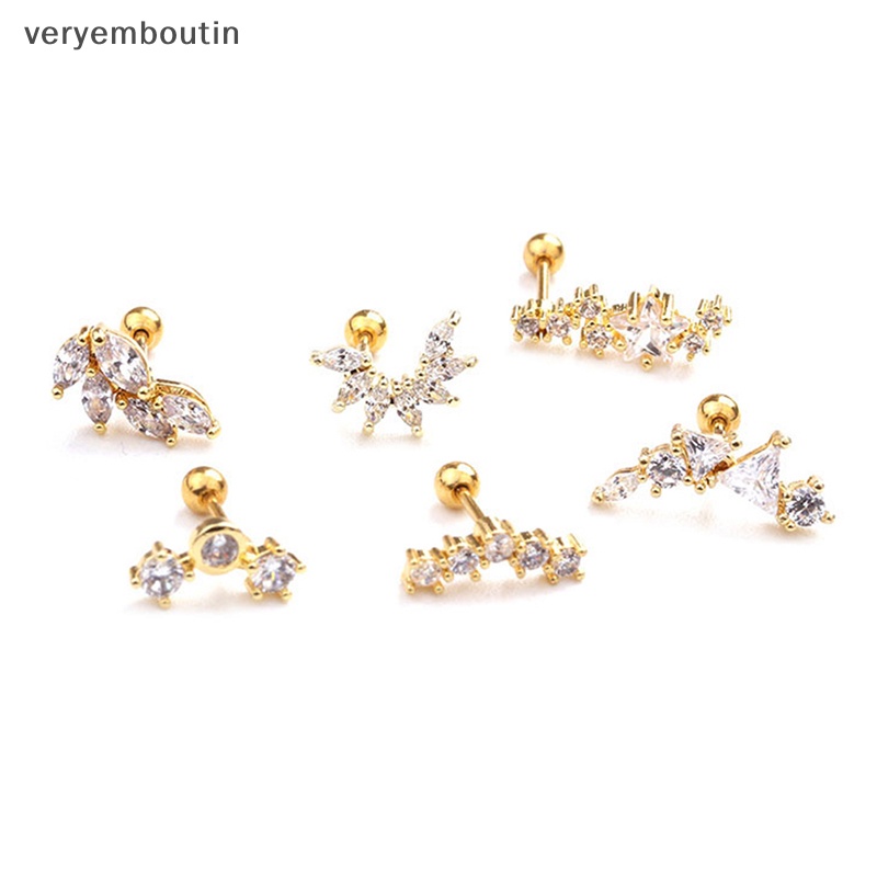 1 Khuyên Tai Dạng Xoắn Ốc Đính Đá Zircon